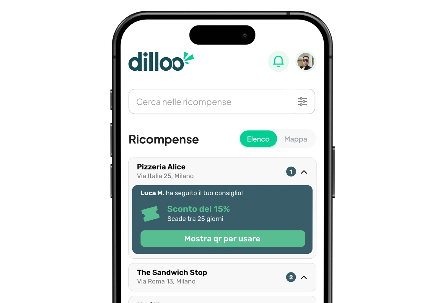 Schermata ricompense e bonus